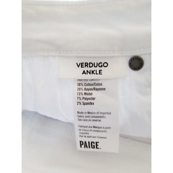 Paige Women's Verdugo Ankle w/Raw Hem Jeans  Artica Destructed Size 30 - Picture 5 of 11